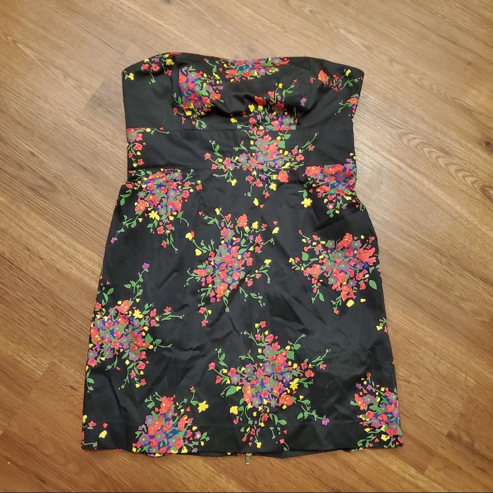 Free People Strapless Floral Print Mini Dress NWOT - Picture 3 of 5